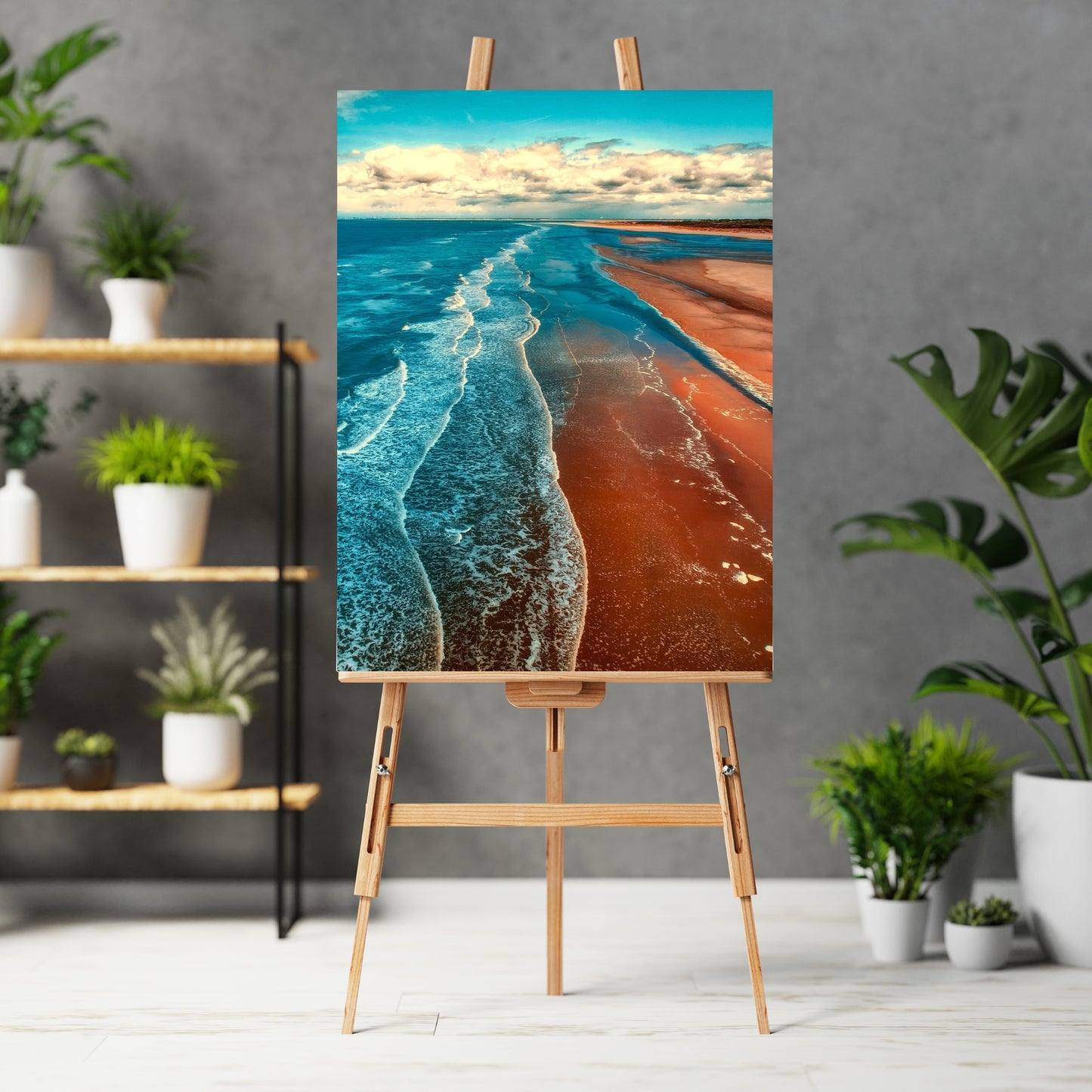 Tranquil Sea Canvas Wall Art showcasing vibrant ocean waves, perfect for enhancing any home or office space.