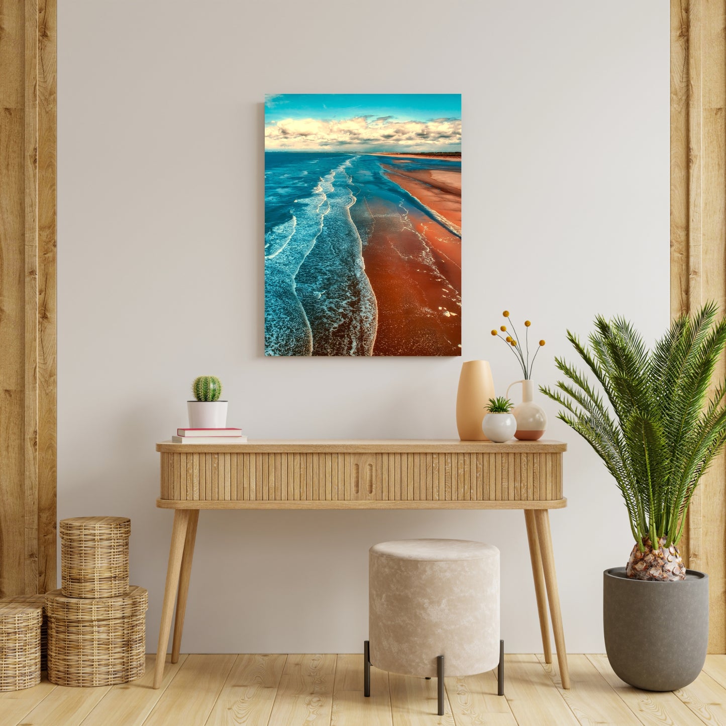 Tranquil Sea Canvas Wall Art displayed in a stylish interior, adding a serene touch to any space.